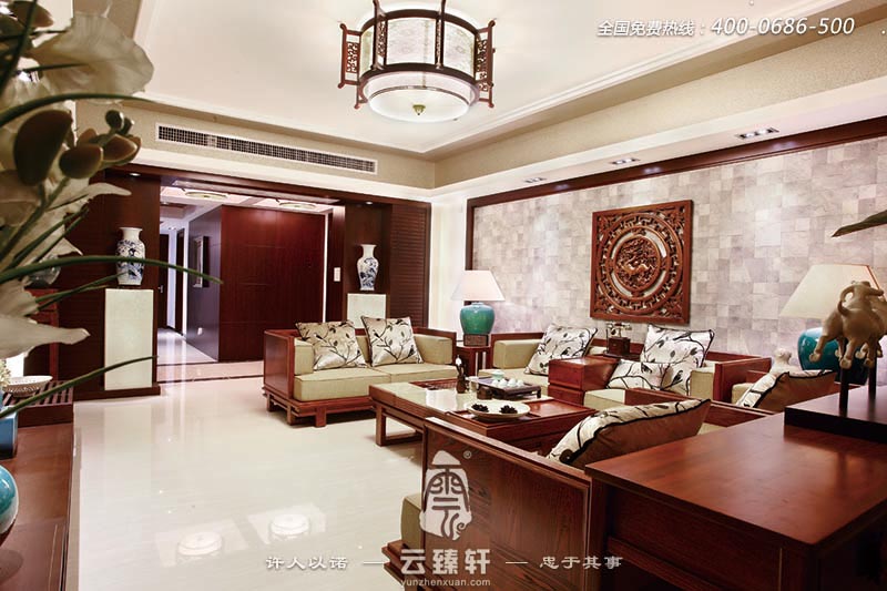 優(yōu)雅寧?kù)o的新中式風(fēng)格客廳設(shè)計(jì)裝修案例