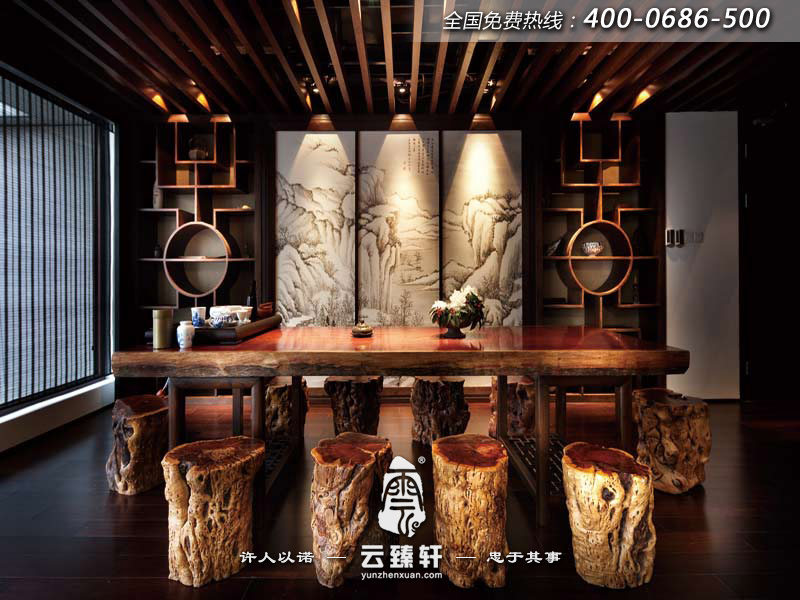 董事長中式辦公室設(shè)計(jì)效果圖