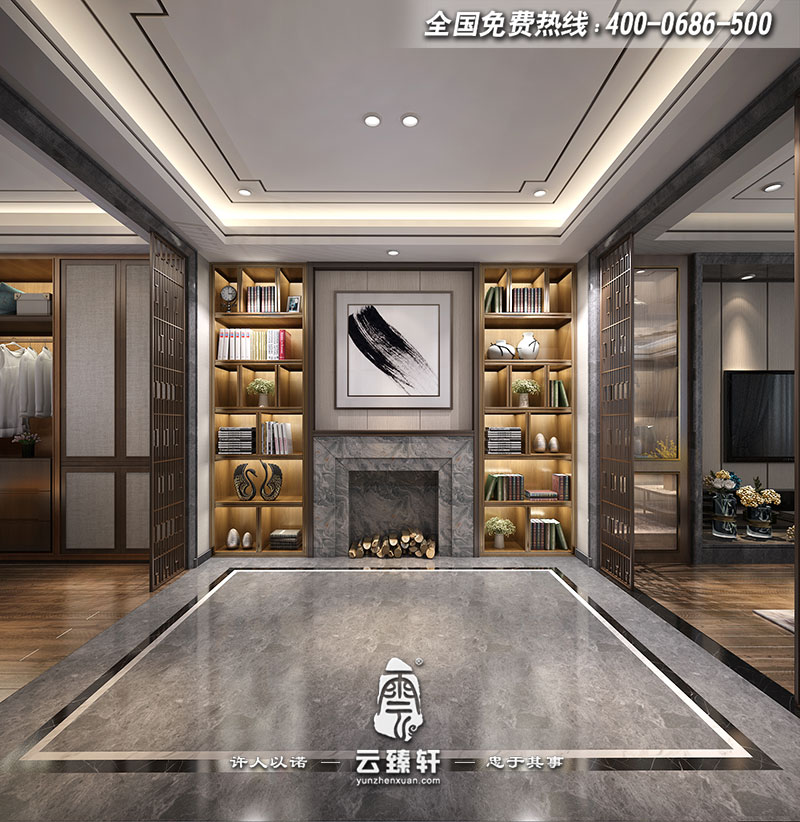 極簡(jiǎn)中式門廳設(shè)計(jì)效果圖