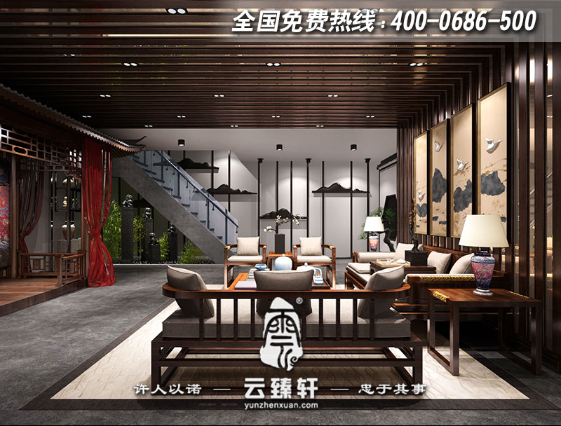 中式高端私人會(huì)所裝修效果圖
