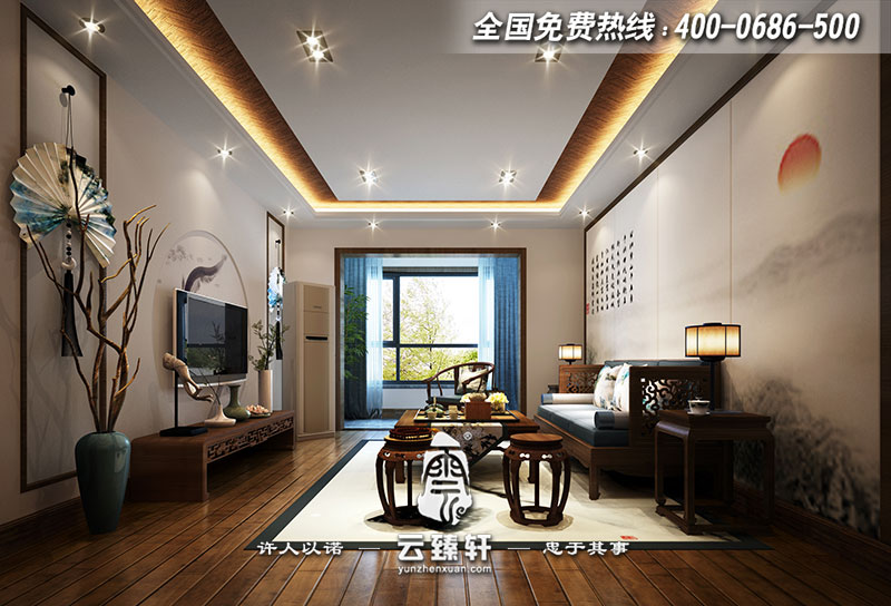 極簡(jiǎn)中式裝修客廳圖片